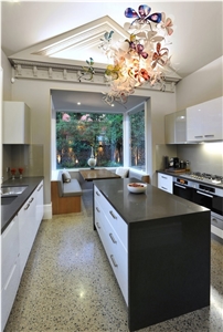 Kitchen Grey Floor Quartz Stone Floor Surface Tiles