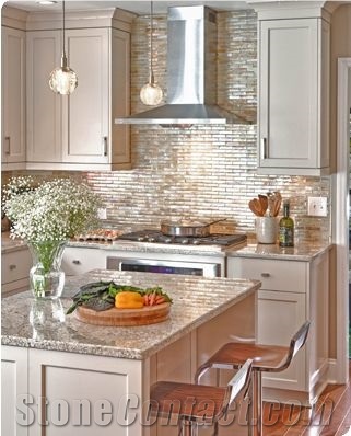 Multi Color Quartz Polished Surfaces Kitchen Tops Countertops with Eased Edge Profile and Customized Edges Available 2cm Thick