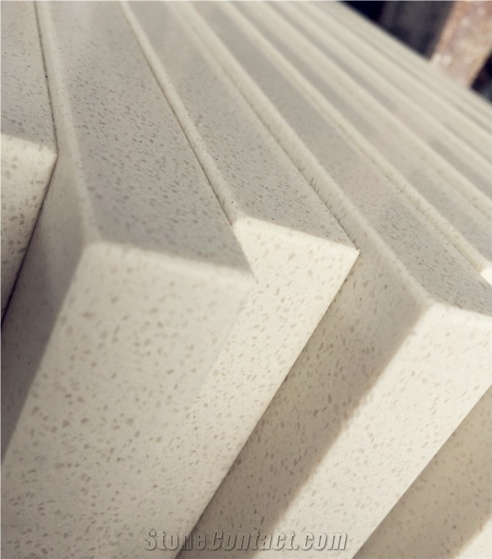 Snow White Quartz Stone Surfaces Bathroom Vanity Tops Countertops in High Quality with 2cm 3cm Thickness and Manufacturered from Guangdong