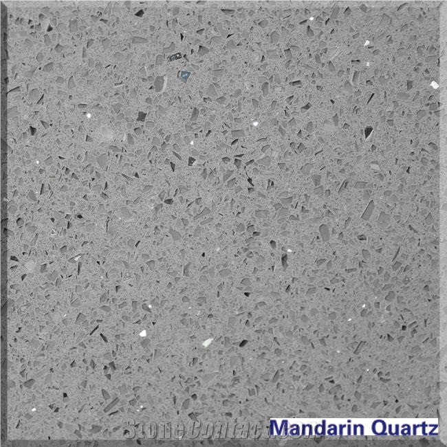 Sparkle Gray Quartz Stone Surfaces Bathroom Vanity Tops Countertops Non Porous Durable from Guangdong