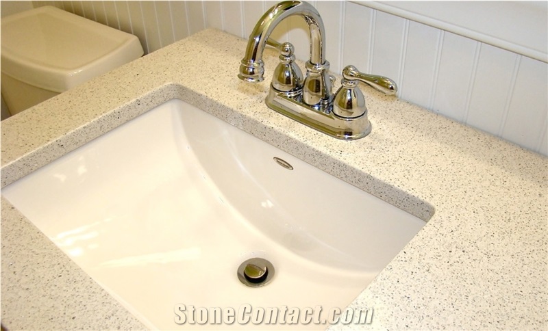 Sparkle White Crystal Bathroom Countertops Vanity Top Surfaces from China Cut to Size No Radiation
