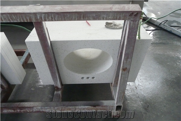 Sparkle White Crystal Bathroom Countertops Vanity Top Surfaces from China Cut to Size No Radiation