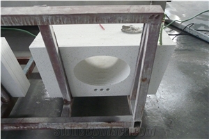 Sparkle White Crystal Bathroom Countertops Vanity Top Surfaces from China Cut to Size No Radiation