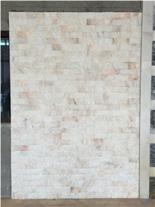 Natural White Pink Brick Marble Stone Split Wall Tiles Natural White Pink Brick Marble Stone Split Wall Tiles