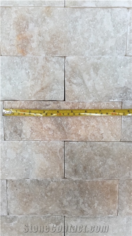 Natural White Pink Brick Marble Stone Split Wall Tiles