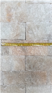 Natural White Pink Brick Marble Stone Split Wall Tiles