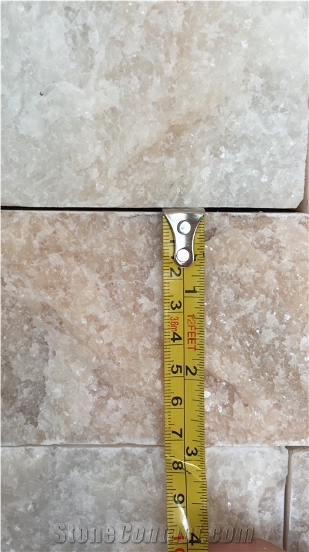 Natural White Pink Brick Marble Stone Split Wall Tiles