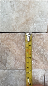 Natural White Pink Brick Marble Stone Split Wall Tiles