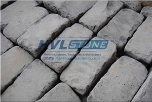 Grey Basalt Cube Stone, Pavers, Cobbles Stone