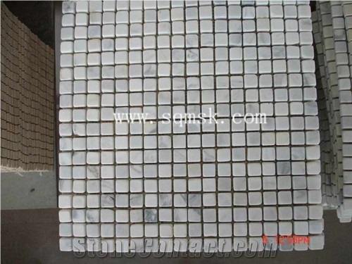 Bianca Carrara Mosaic,Bianco Di Carrara,Blanc De Carrare,Blanco Carrara,Branco Carrara,Carrara Bianca,White Carrara,White Carrera,Tumble 15*15mm Marble Mosaic for Wall,Bathroom Floor
