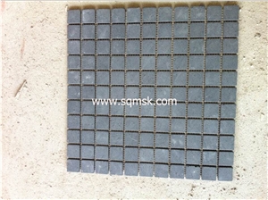China Black Stone Mosaic Tile Neimeng Black,Ebony Black Mongolia,G 133,Menggu Black,Menggu Hei,Mongo Basalt,Mongolia Black Tumble 25*25mm Mosaic for Wall,Floor,Bathroom Interior Hotel Decoration