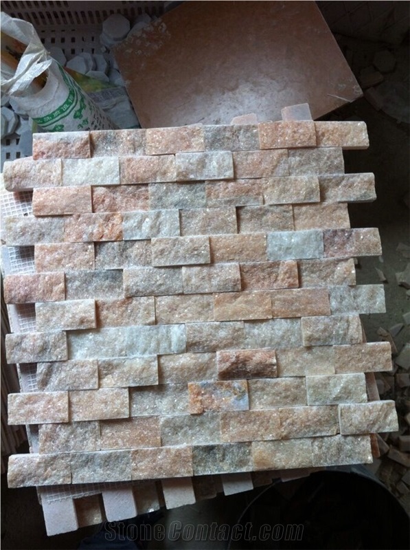 China Stone Mosaic Tile,Split Red Wanxia Red,Sunset Red,Wanxia Hong Split Face 25*50mm Marble Mosaic Chinese Marble for Wall,Floor,Interior,Bathroom, Decoration