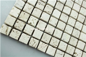 Light Travertine Mosaic,Stone Mosaic Tile,Ivory Travertine,Ivory Cream Travertine,Ivory Travertine,Ivory Travertine Tumbled 15x15mm Marble Mosaic for Wall,Floor,Decoration,Interior,Bathroom,Hotel