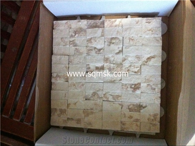 Ramsis Gold,stone mosaic tile culture stone,Sunny Yellow,Sunny Golden Marble,,,Sunny Medium,Light,Sunny Dark,Giallo Sunny Marble Split Face 25*50 Marble Mosaic for Wall,Floor,Bathroom,Interior
