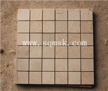 Spain Natural Stone Crema Marfil Clasic,Veteado,Marfil Clasico,Cream Marfil Standard,Ivory, Florido,Aitana,Semi Select Polished 48*48mm Beige Marble Mosaic Slate Tiles for Wall,Bathroom,Floor,Interior