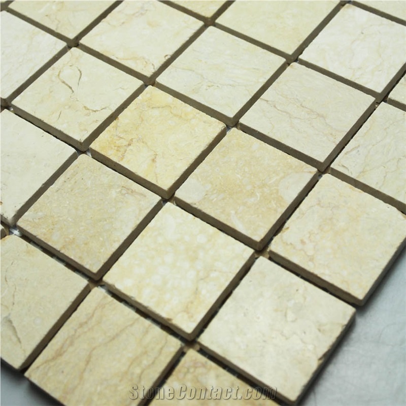Sunny Marble Stone Mosaic Tile,Giallo Ducale,Giallo Egypto,Giallo Montagne,Giallo Sunny,Indigo Gold,Sahara Gold,Yellow Sahara Polish 15x15mm Marble Mosaic for Wall,Floor,Interior Bathroom