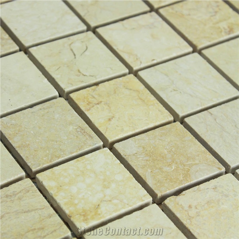 Sunny Marble Stone Mosaic Tile,Giallo Ducale,Giallo Egypto,Giallo Montagne,Giallo Sunny,Indigo Gold,Sahara Gold,Yellow Sahara Polish 15x15mm Marble Mosaic for Wall,Floor,Interior Bathroom