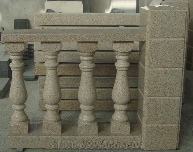 G682 Granite Staircase Rails/Rusty Yellow Balustrades/Desert Gold Railings/Sunset Gold Granite Baluster/Padang Yellow Baluster/ Modern Design Granite Stone Railing for Interior & Exterior Decoration