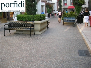 Porfido Trentino Cobble Stone, Cube Stone for Walkway, Driveway