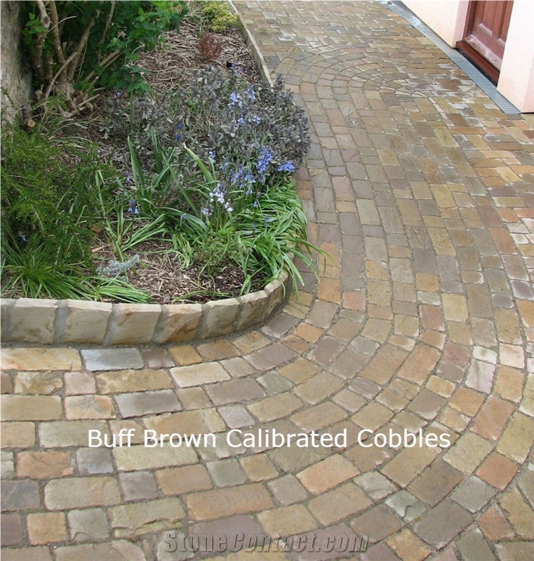 Buff Brown Sandstone Calibrated Cobbles