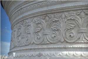 Jerusalem Bone Limestone Hand Carved Column