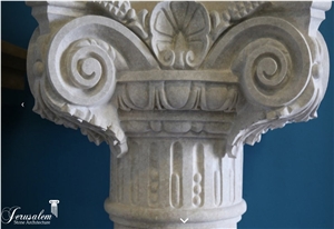 Jerusalem Bone Limestone Hand Carved Column