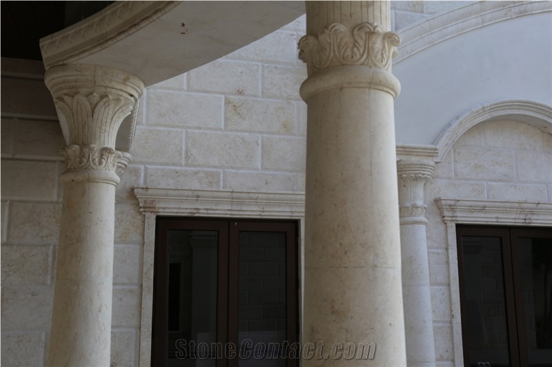 Jerusalem Bone Limestone Hand Carved Column