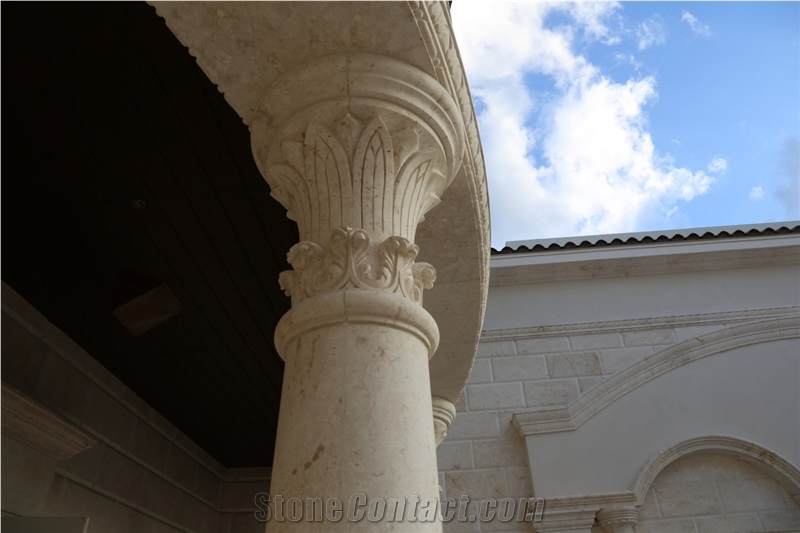 Jerusalem Bone Limestone Hand Carved Column