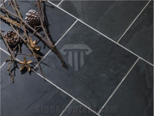 Brazilian Black Slate Riven Tiles