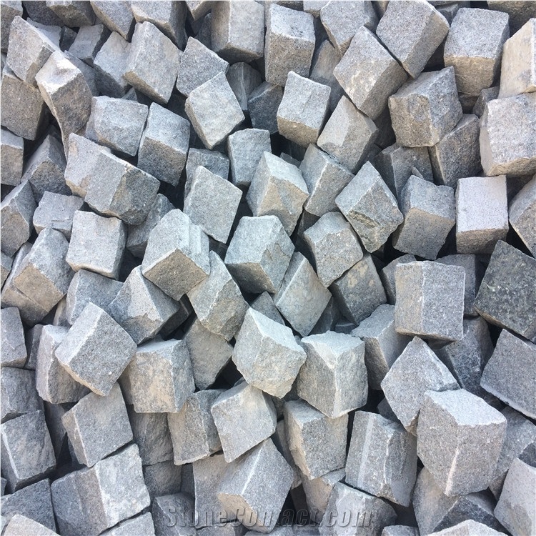 9cm G654 6 Natural Surface Granite Cube Stone/Impala Black Natural Granite Floor Covering/Sesame Black Natural Cube Stone/Padang Dark Natural Courtyard Road Pavers