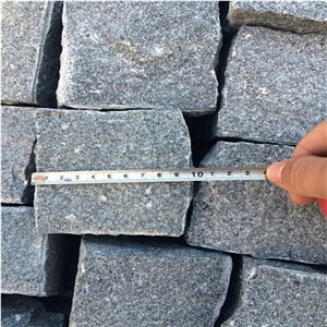 9cm G654 6 Natural Surface Granite Cube Stone/Impala Black Natural Granite Floor Covering/Sesame Black Natural Cube Stone/Padang Dark Natural Courtyard Road Pavers