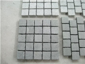 Cheap G654 Granite Cube Stone & Pavers, Flamed Sesame Black Granite Walkway Pavers with Net Paste