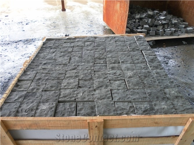 Cube Stone & Pavers Zhangpu Black Granite, Flamed Black Zhangpu Granite Cube Stone, Chinese Granite Driveway Paving Stone