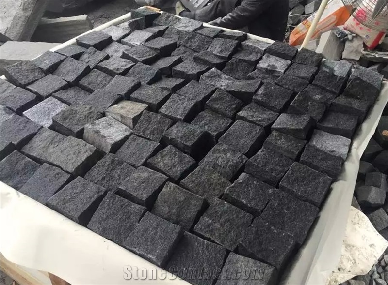 Flamed Surface Cube Stone/10x10cm Granite Chinese G654/Driveway Paving Stone
