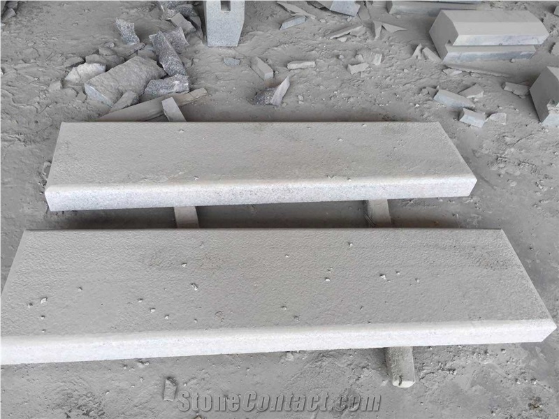 G603 Granite Landscaping Stones Kerbstone, Flamed Jianxi White Granite Kerb Stone, Curbstone