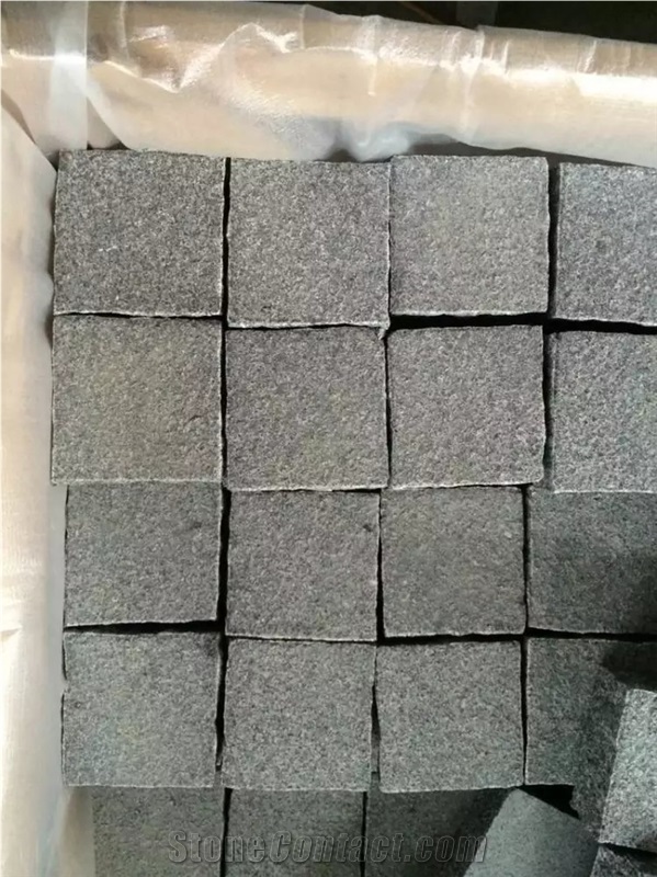 G654 Flamed Cobble Stone/Padang Dark Granite Cube Stone/Impala Black Flamed Pavers/Sesame Black Floor Covering