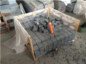 G654 Flamed Cobble Stone/Padang Dark Granite Cube Stone/Impala Black Flamed Pavers/Sesame Black Floor Covering