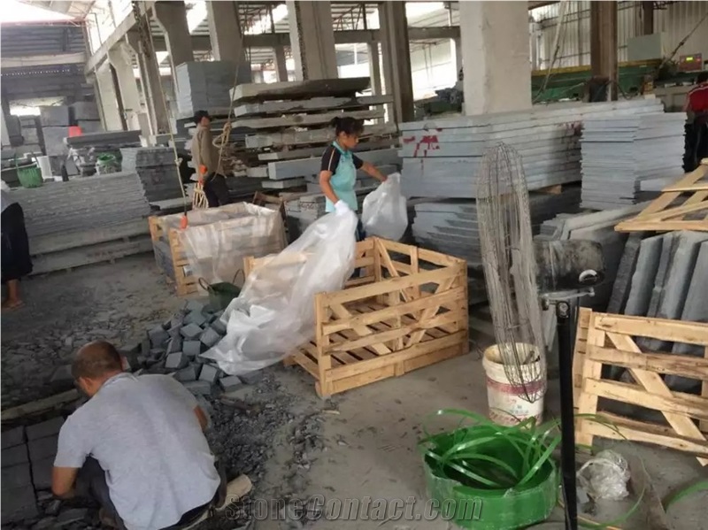 G654 Flamed Cobble Stone/Padang Dark Granite Cube Stone/Impala Black Flamed Pavers/Sesame Black Floor Covering