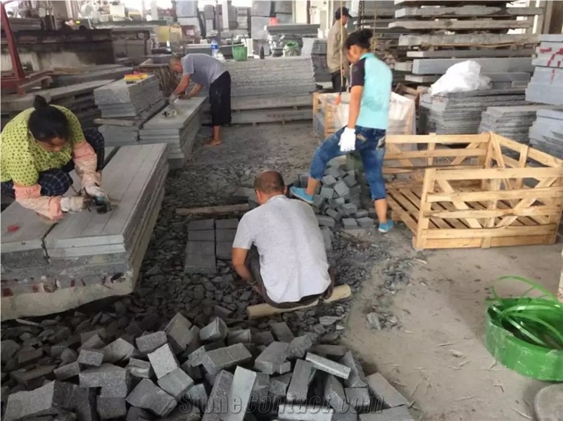 G654 Flamed Cobble Stone/Padang Dark Granite Cube Stone/Impala Black Flamed Pavers/Sesame Black Floor Covering