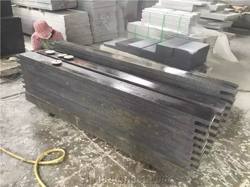G654 Flamed Steps and Window Sills /Impala Black Flamed Staircase/Sesame Black Flamed Stair Rise/Padang Dark Flamed Stair Riser