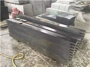 G654 Flamed Steps and Window Sills /Impala Black Flamed Staircase/Sesame Black Flamed Stair Rise/Padang Dark Flamed Stair Riser