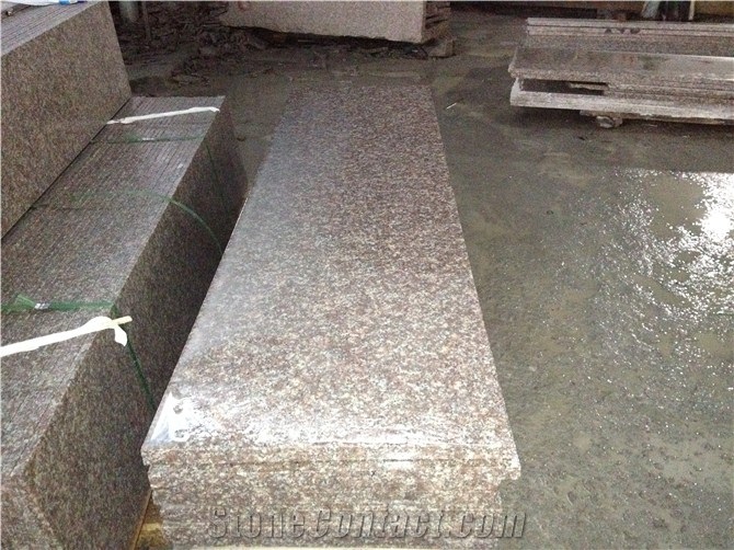 G687 Granite Stairs & Steps, Polished Pink Granite Stairs, Peach Red Granite Steps, Cheapest Chinese G687 Pink Granite Stairs