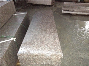 G687 Granite Stairs & Steps, Polished Pink Granite Stairs, Peach Red Granite Steps, Cheapest Chinese G687 Pink Granite Stairs