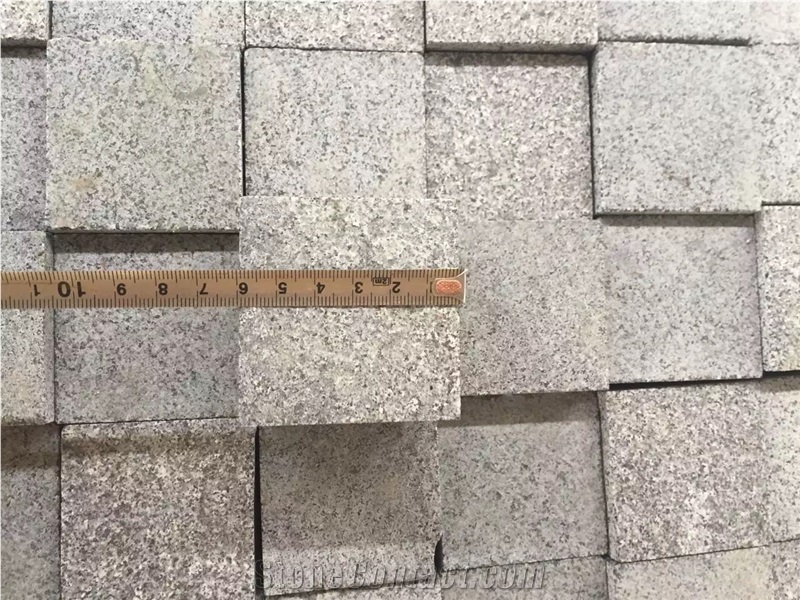 Grey G654 Paving Stones/China Granite Patio Pavers/Flamed Surface Cube Stone