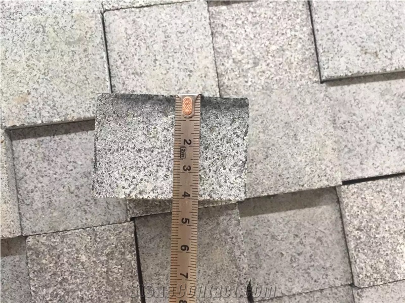 Grey G654 Paving Stones/China Granite Patio Pavers/Flamed Surface Cube Stone