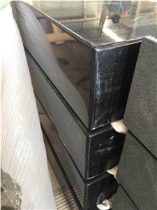 Landscaping Stones Bench & Table, Shanxi Black Granite Bench, Polished Absolute Black Granite Garden Bench