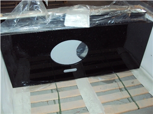 Polished Black Galaxy Bath Top, Star Galaxy Granite Vanity Top