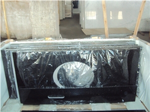 Polished Black Galaxy Bath Top, Star Galaxy Granite Vanity Top