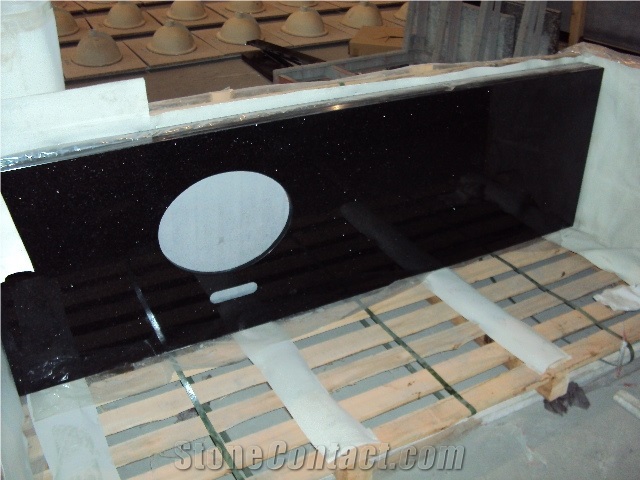 Polished Black Galaxy Bath Top, Star Galaxy Granite Vanity Top