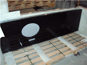 Polished Black Galaxy Bath Top, Star Galaxy Granite Vanity Top